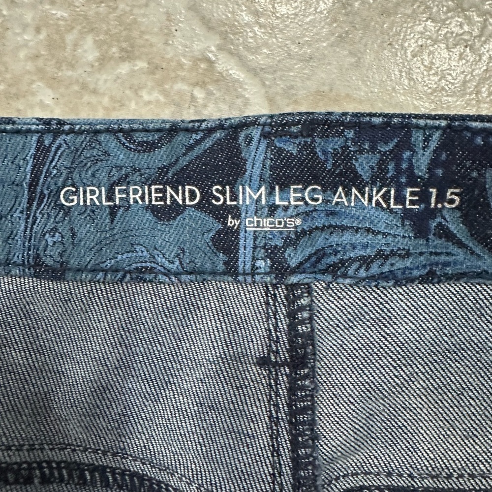 Chico's Blue Paisley Women Jeans - Picture 3 of 6